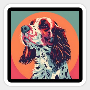 Retro English Setter: Pastel Pup Revival Sticker